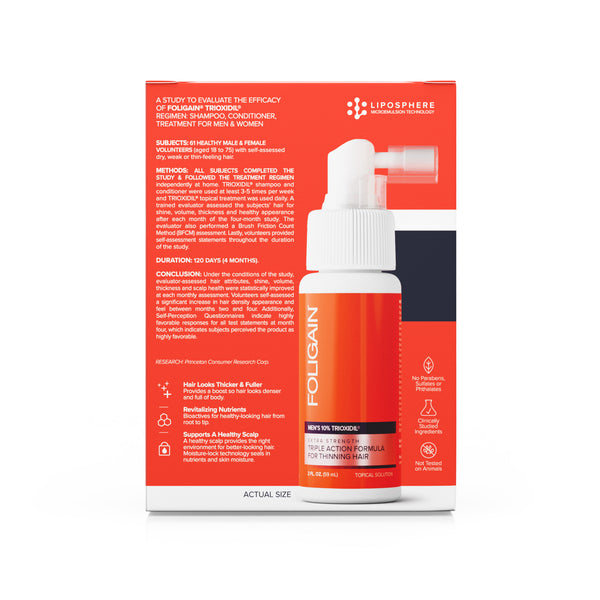 FOLIGAIN Triple Action Complete Formula For Thinning Hair For Men 10% Trioxidil