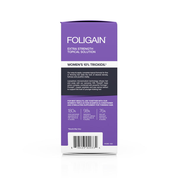 FOLIGAIN Triple Action Complete Formula For Thinning Hair For Women with 10% Trioxidil
