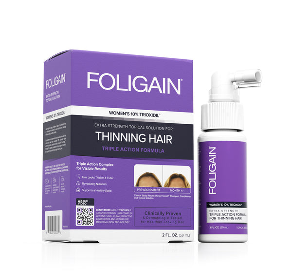 FOLIGAIN Triple Action Complete Formula For Thinning Hair For Women with 10% Trioxidil