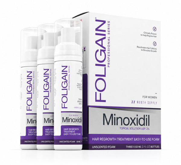 FOLIGAIN® Minoxidil 2% Hair Regrowth Foam For Women 3 Month Supply - FOLIGAIN UNITED KINGDOM