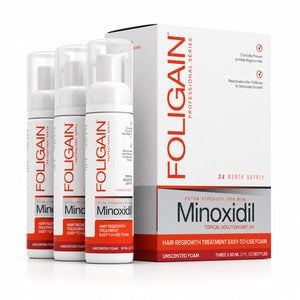FOLIGAIN® Minoxidil 5% Hair Regrowth Foam For Men 3 Month Supply - FOLIGAIN UNITED KINGDOM