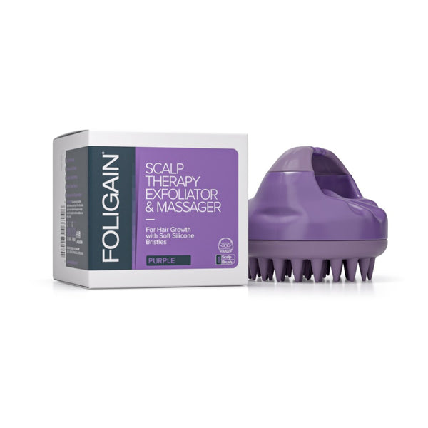 FOLIGAIN Scalp Therapy Exfoliator & Massager in Purple