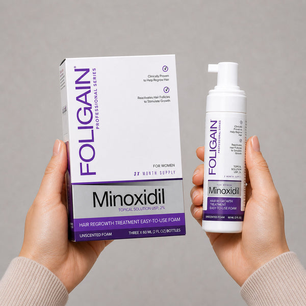 FOLIGAIN® Minoxidil 2% Hair Regrowth Foam For Women 3 Month Supply - FOLIGAIN UNITED KINGDOM
