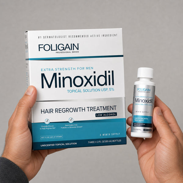 FOLIGAIN® Low Alcohol Minoxidil 5% Hair Regrowth Treatment For Men 3 Month Supply - FOLIGAIN UNITED KINGDOM