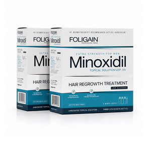 FOLIGAIN® Low Alcohol Minoxidil 5% Hair Regrowth Treatment For Men 6 Month Supply - FOLIGAIN UNITED KINGDOM
