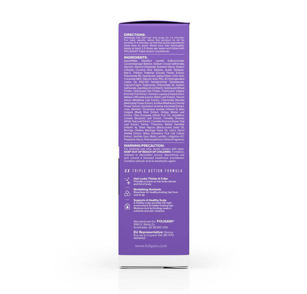FOLIGAIN Triple Action Shampoo For Thinning Hair For Women with 2% Trioxidil - FOLIGAIN UK