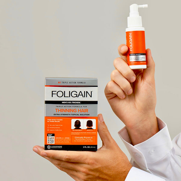 FOLIGAIN Triple Action Complete Formula For Thinning Hair For Men 10% Trioxidil